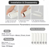 Large Lint Rollers for Carpet, Sticky Rollers for Floor with 4 Extendable Handle