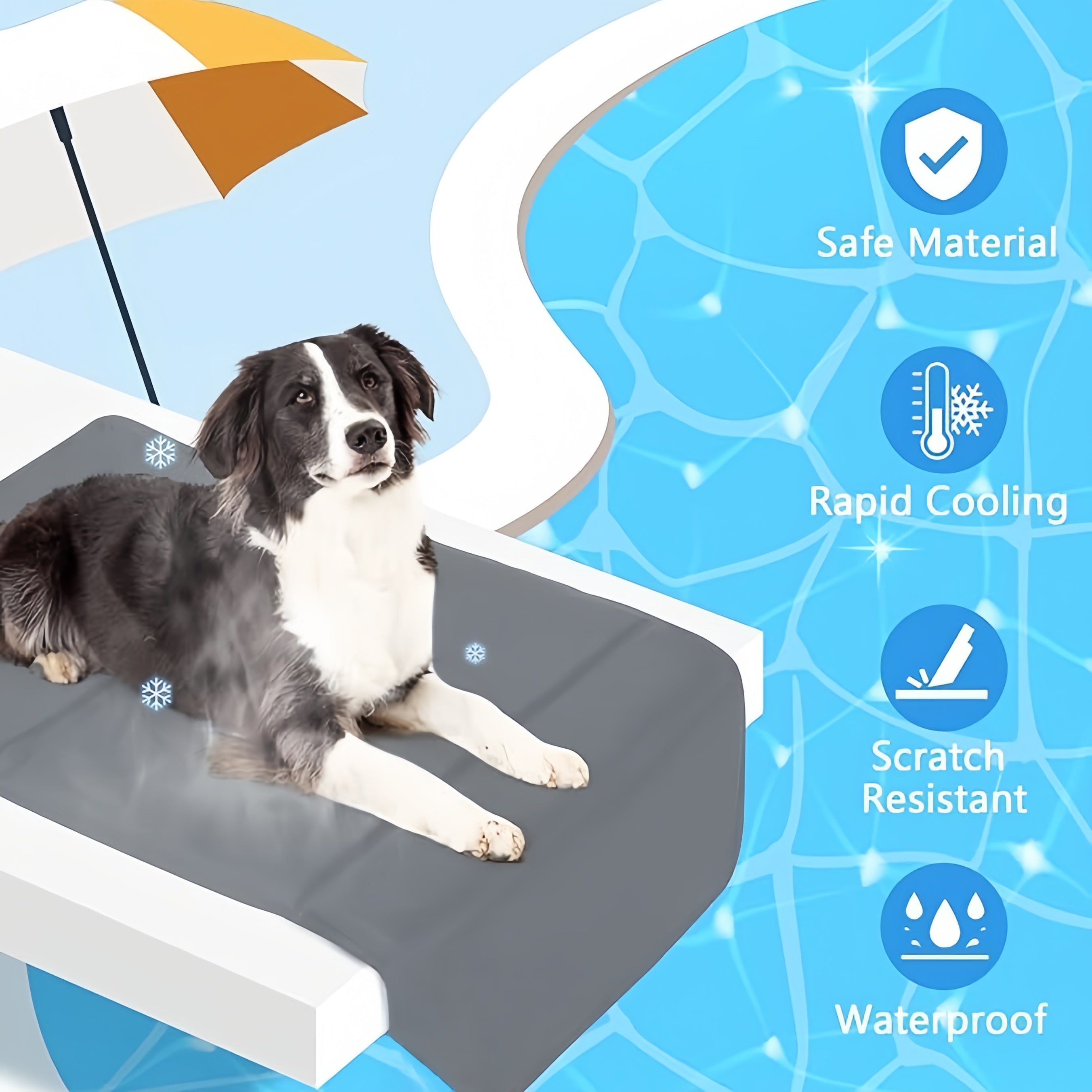 Cooling Mat for Dogs and Cats, elf-Cooling Dog Mat, Summer Cooling Pad, Waterproof, Non-Slip Dog Mat for Home, On the Go or in the Car