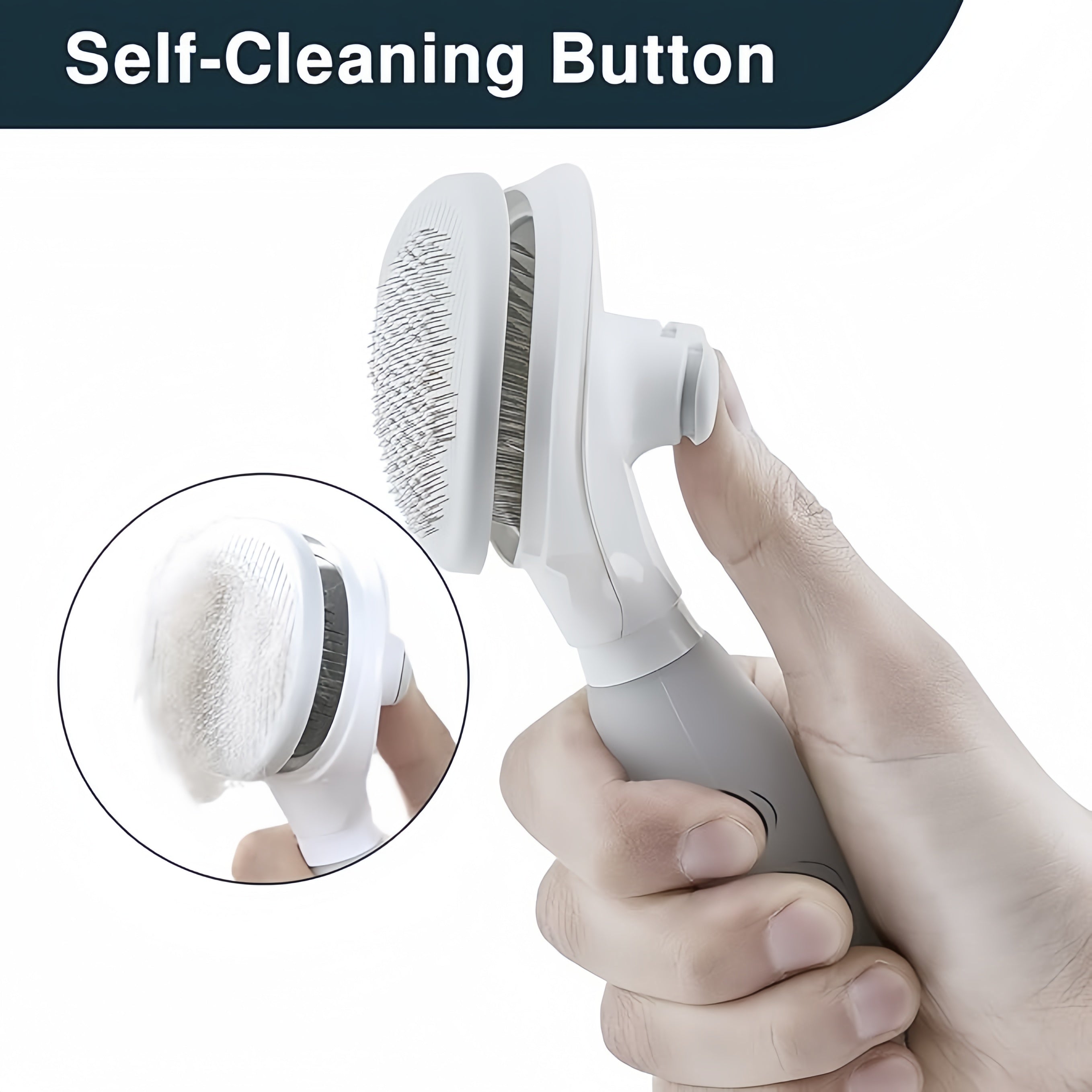 Cat Hair Brush Grey, Cat Brush for Shedding