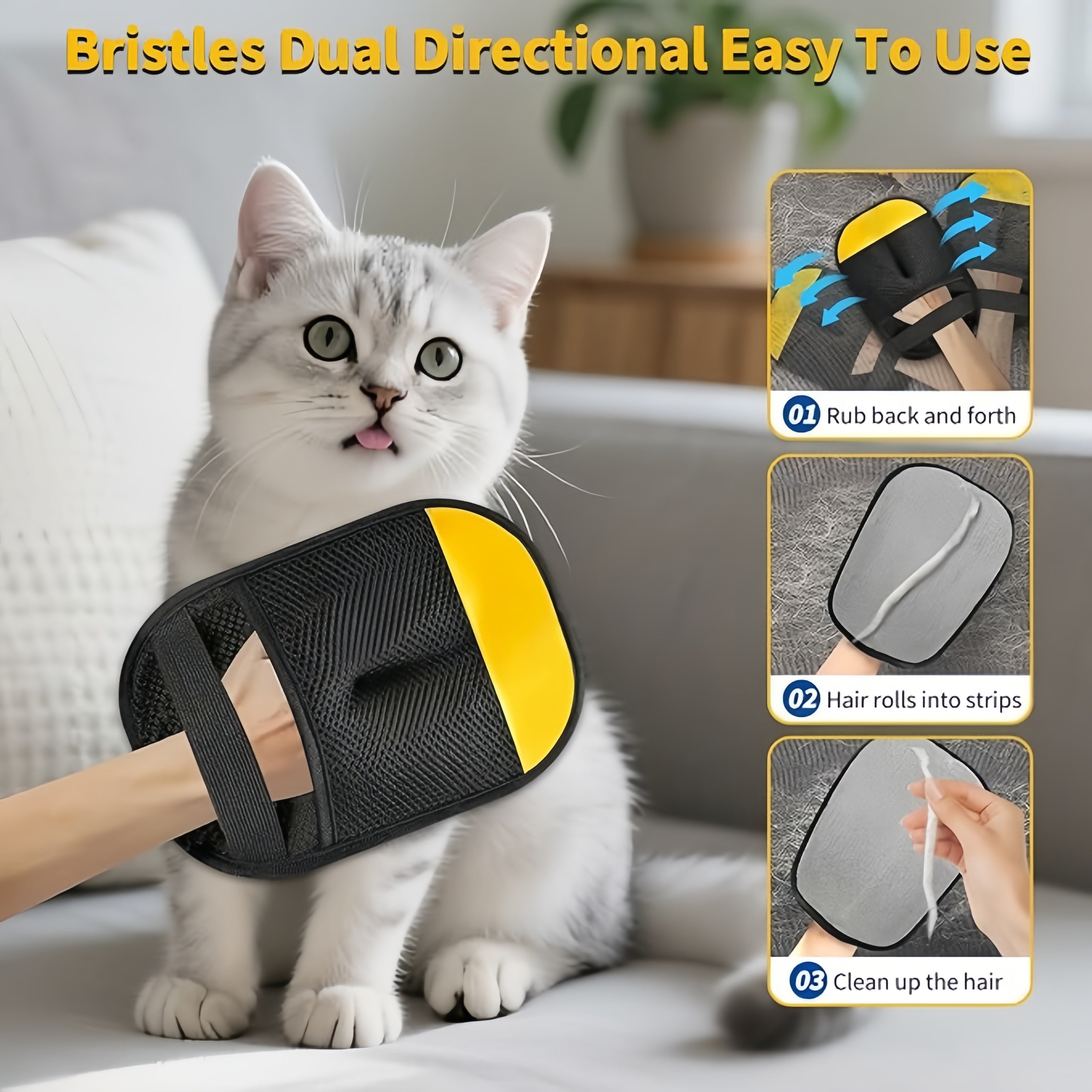 Fur Magnet, Pet Hair Removal Glove for Dogs & Cats, Reusable