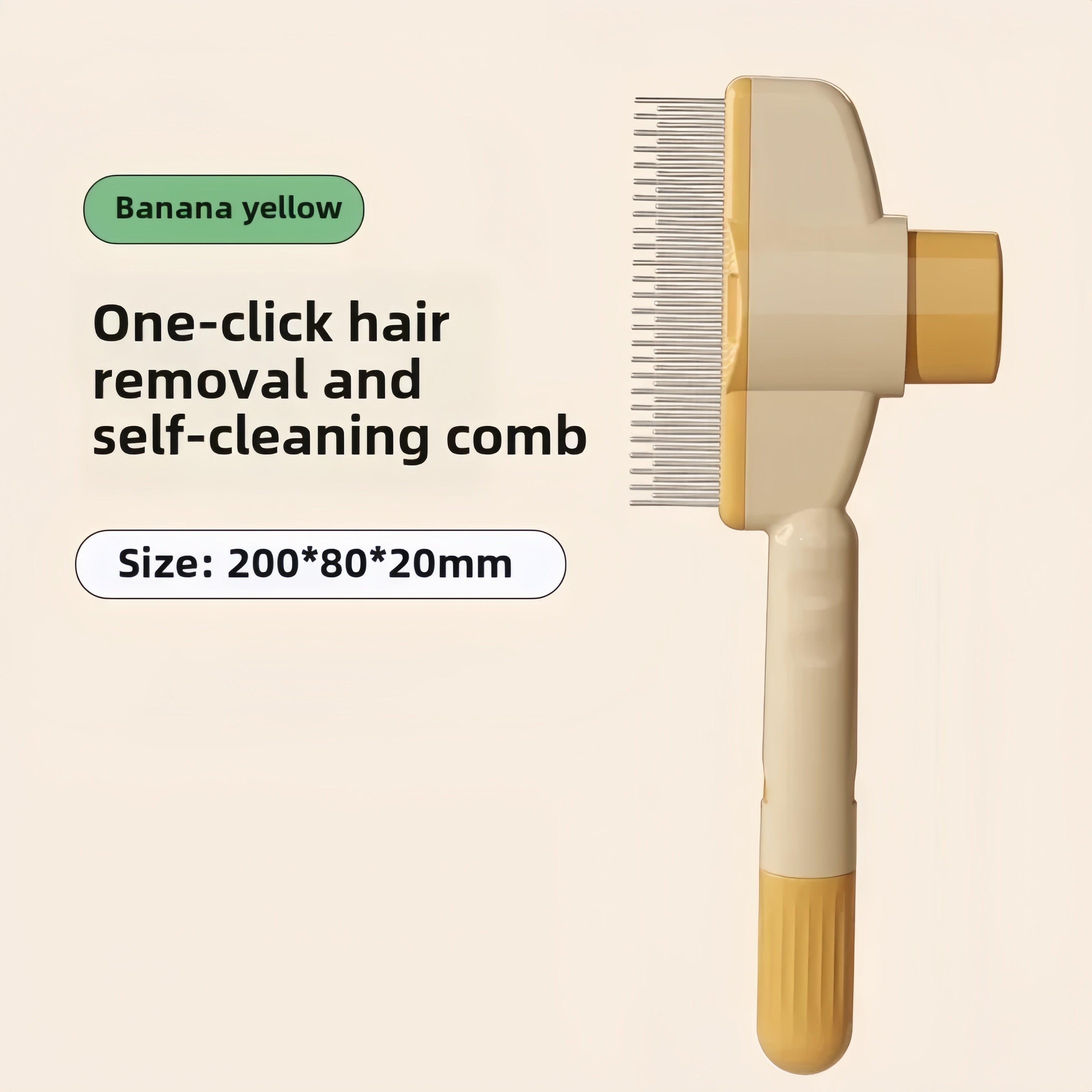 Cat Comb Dog Comb Pet Hair Removal Tool Flea Comb for Cats and Dog Lice Comb Cat Brush with Release Button Self-Cleaning with Long & Short Stainless Steel Metal Teeth for Shedding