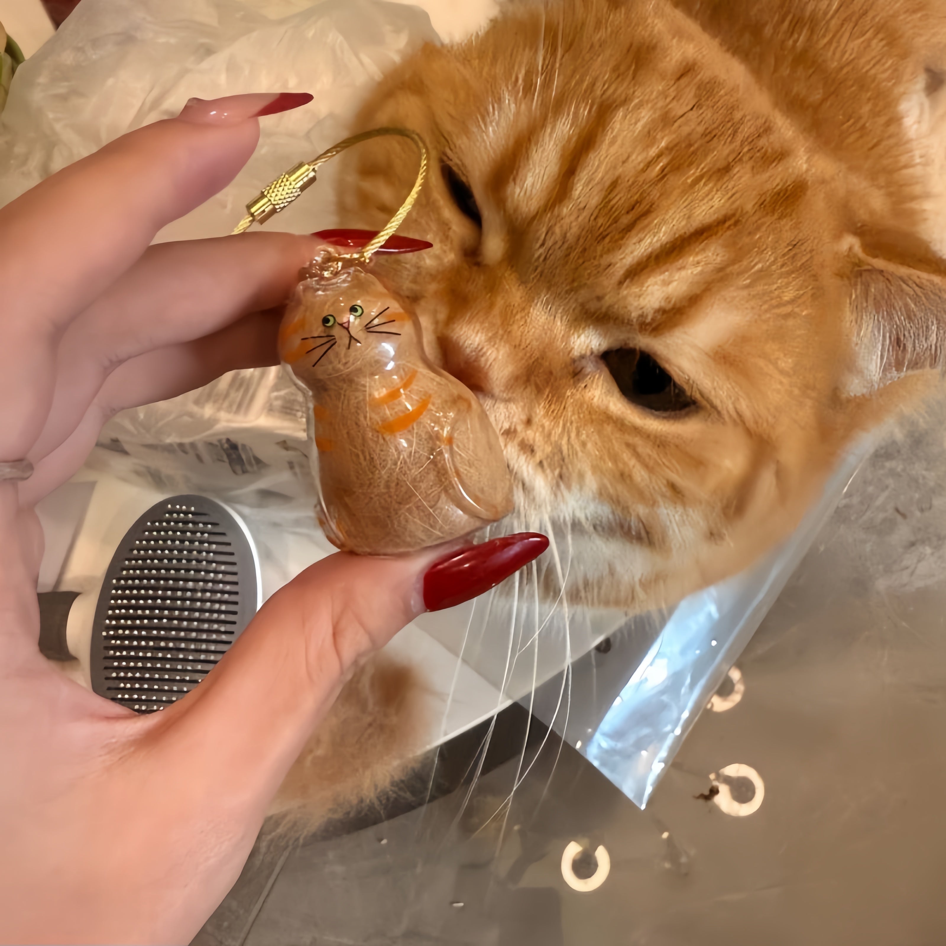Larleaf Cat Hair Storage Keychain